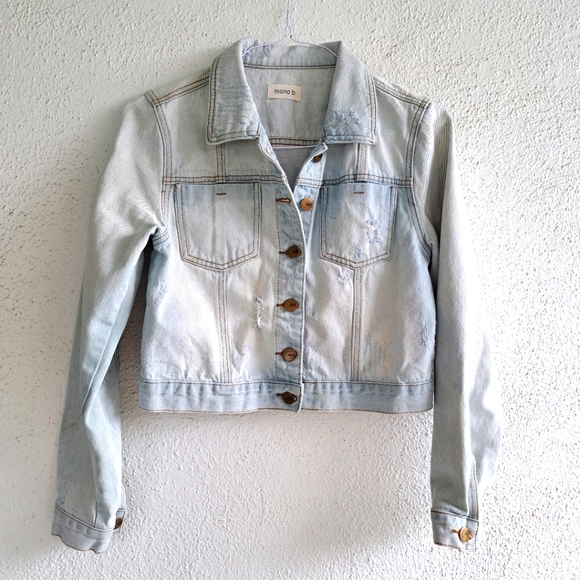 Mono B Jackets & Blazers - 😁mono b Distressed Jean Jacket